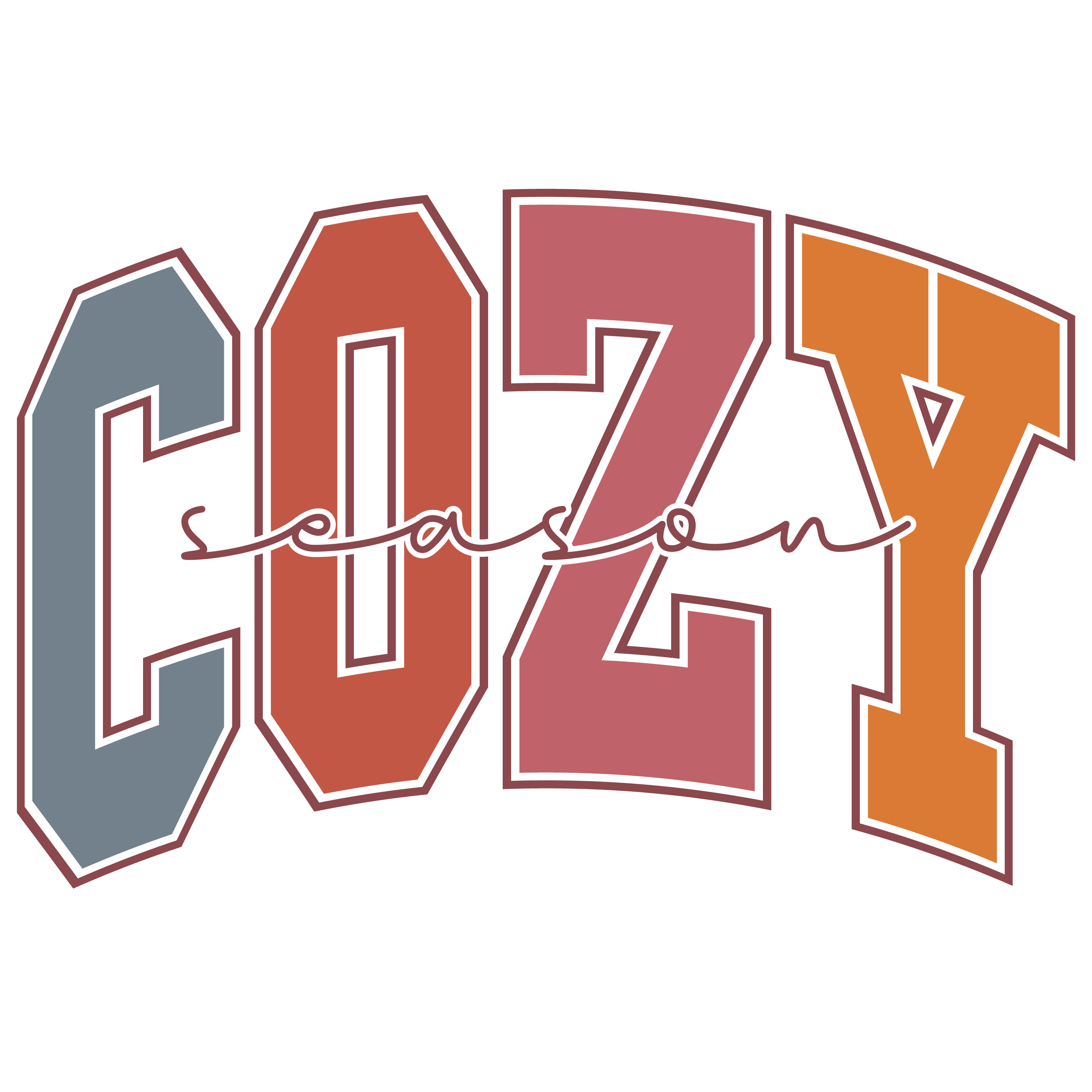 Herbst Baumwollbeutel „Cozy Season“ – Vintage Look Jutebeutel – DTG Druck – Tasche 38x42cm – Rosa, Beige oder Schwarz – Motiv auch als Bügelbild