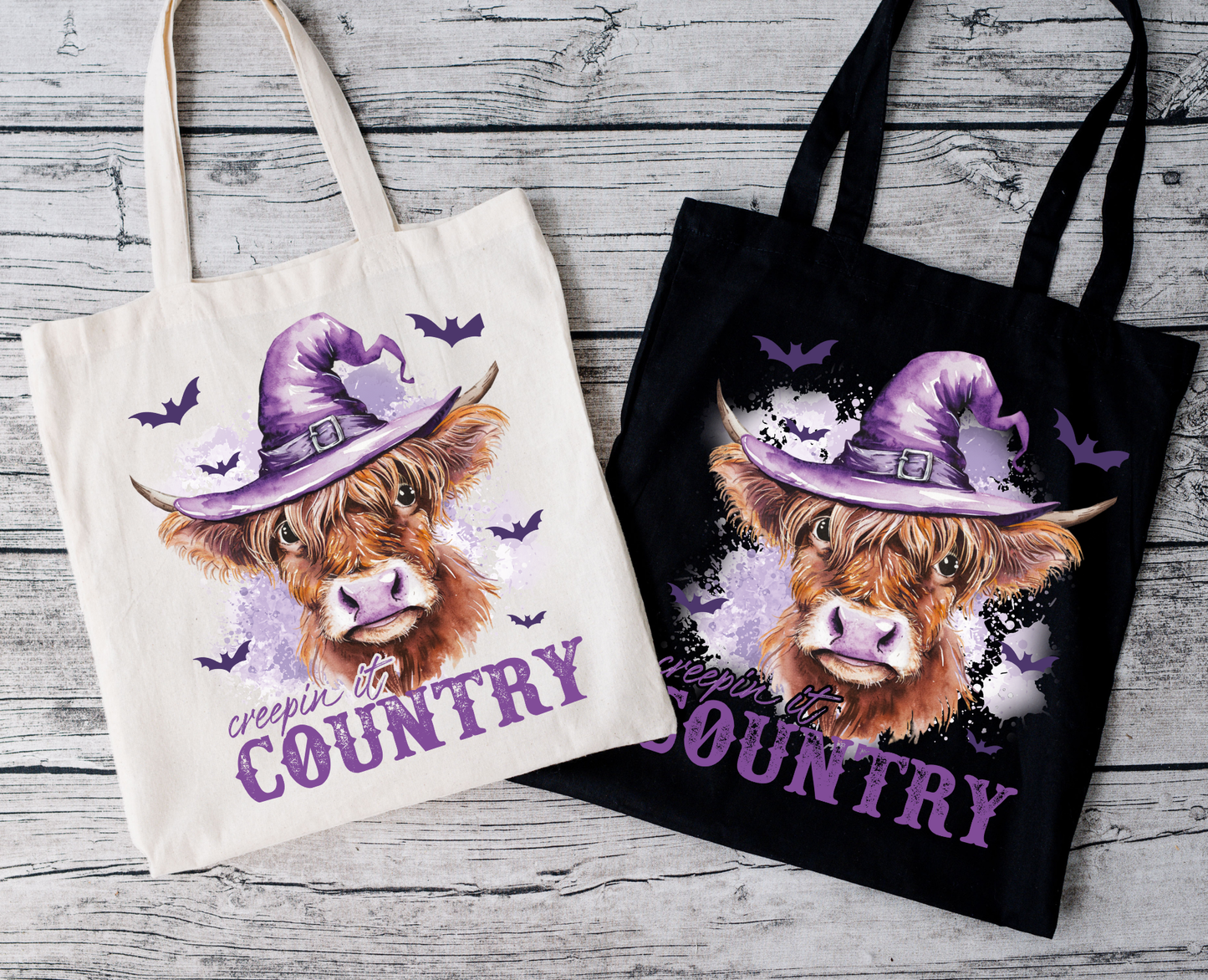 Creepin Country | Tragetasche mit Spruch – Baumwollbeutel mit Attitude