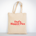 Dad’s Biggest Flex Beutel – Baumwoll Tragetasche mit Spruch, Shopper Bag Herren Damen, Stoffbeutel groß, Geschenk für Vater, nachhaltig, Streetstyle