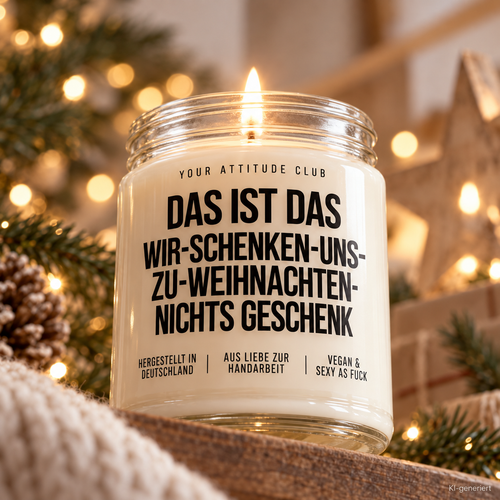 DAS IST DAS WIR-SCHENKEN-UNS-ZU-WEIHNACHTEN-NICHTS GESCHENK | Weihnachtskerze aus Sojawachs – Wichtelgeschenk