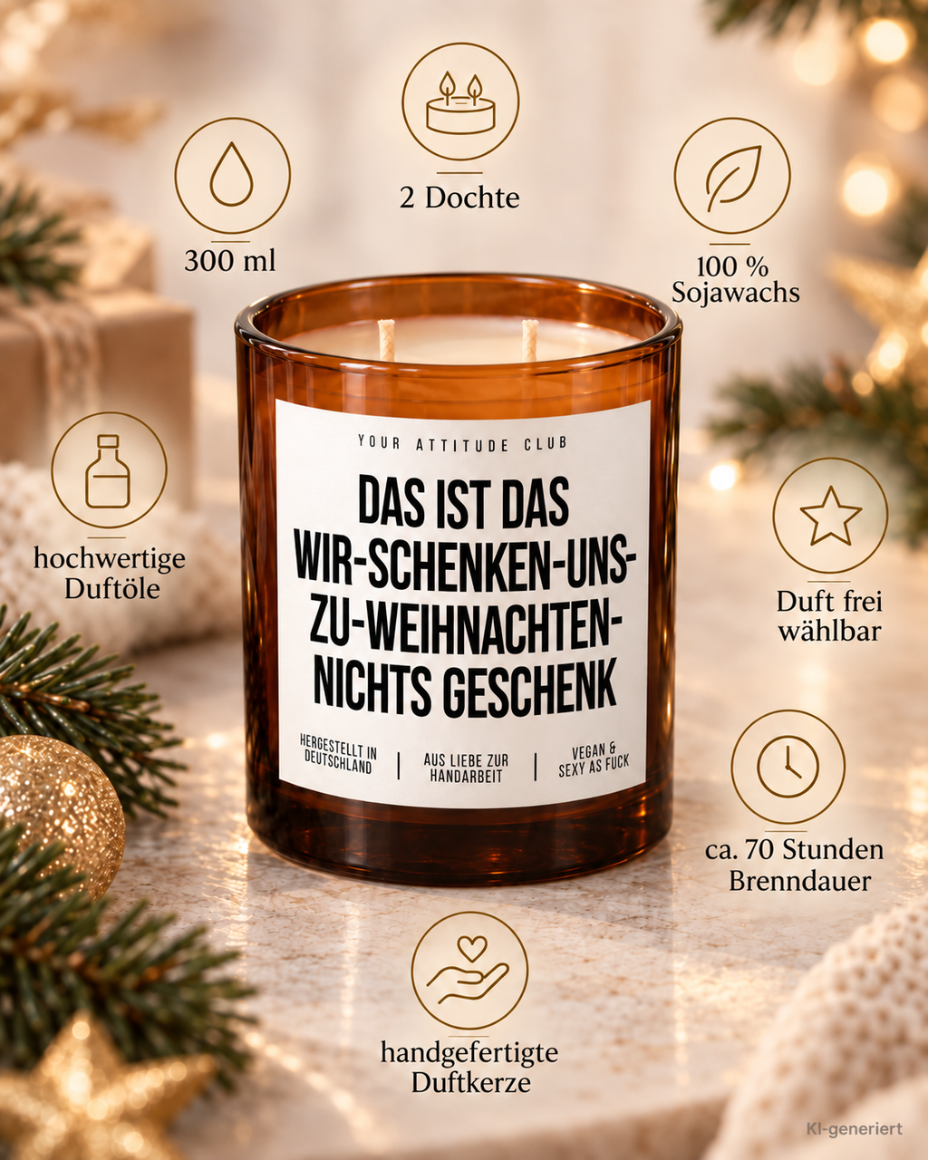 DAS IST DAS WIR-SCHENKEN-UNS-ZU-WEIHNACHTEN-NICHTS GESCHENK – Weihnachtskerze Naturgras Etikett | Weihnachtsgeschenk | Geschenkidee Weihnachten