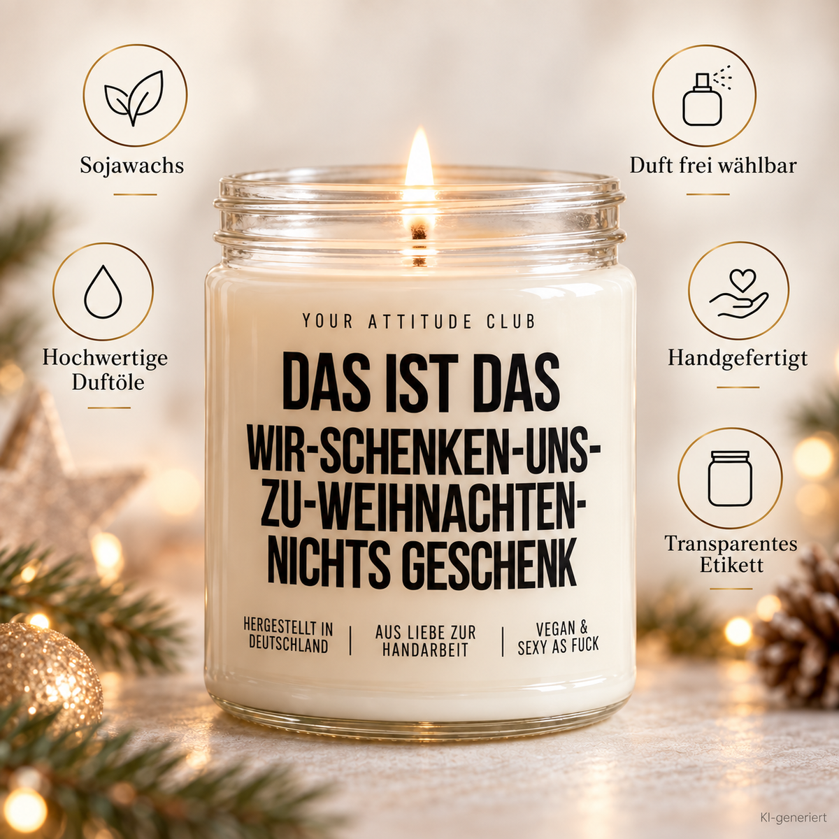 DAS IST DAS WIR-SCHENKEN-UNS-ZU-WEIHNACHTEN-NICHTS GESCHENK | Weihnachtskerze Duftkerze Geschenk Weihnachten Wichtelgeschenk