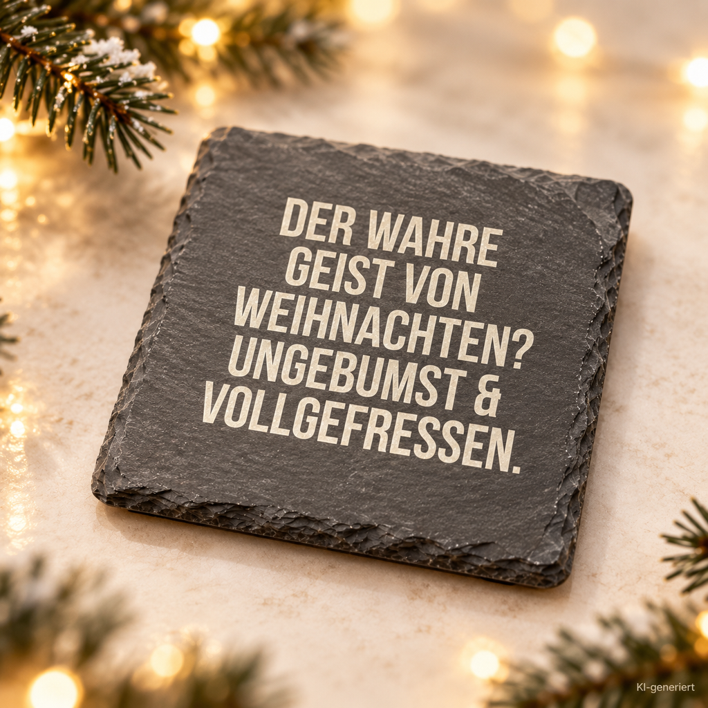 DER WAHRE GEIST VON WEIHNACHTEN? UNGEBUMST & VOLLGEFRESSEN. – Weihnachtskerze Naturgras Etikett | lustiges Weihnachtsgeschenk | Geschenkidee
