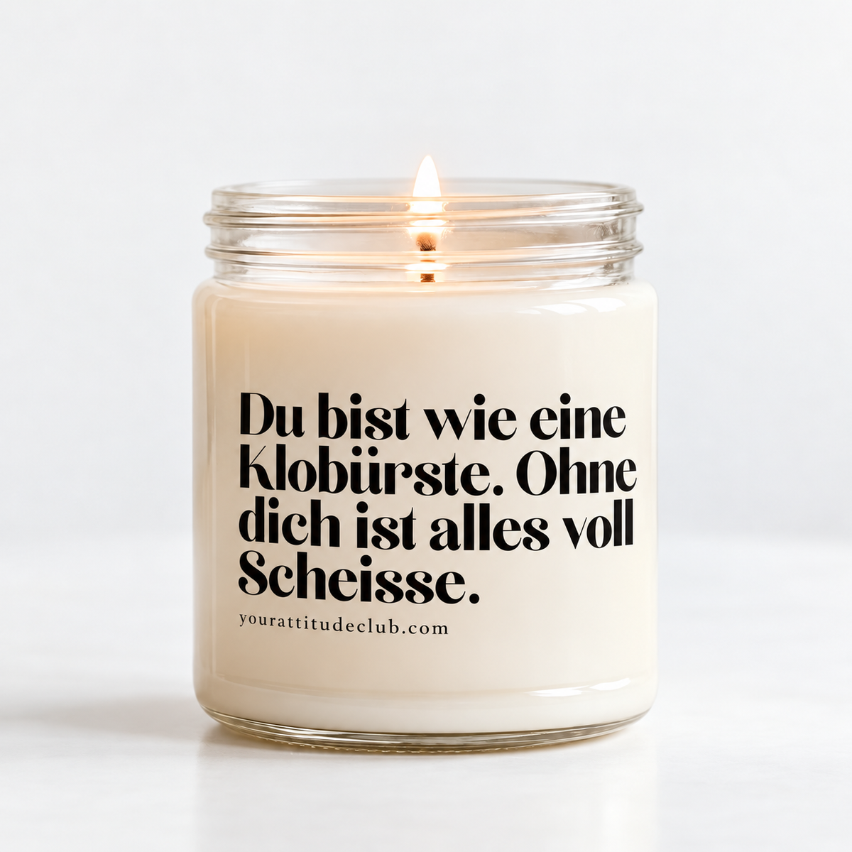 You're like a toilet brush. Without you, everything is full of shit – Funny candle with cheeky saying, humorous gift, statement scented candle, Your Attitude Club