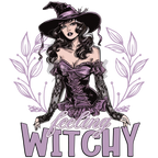 Feeling Witchy Tragetasche Halloween | Hexen Baumwollbeutel mit Motiv | Schwarze Rosa Beige Stofftasche | DTG Druck | Geschenkidee Hexe & Magie | Bügelbild verfügbar