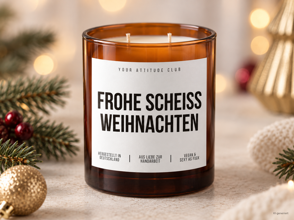 FROHE SCHEISS WEIHNACHTEN – Weihnachtskerze | Lustiges Weihnachtsgeschenk | Geschenk für Freunde & Kolleg:innen | Wichtelgeschenk Weihnachten