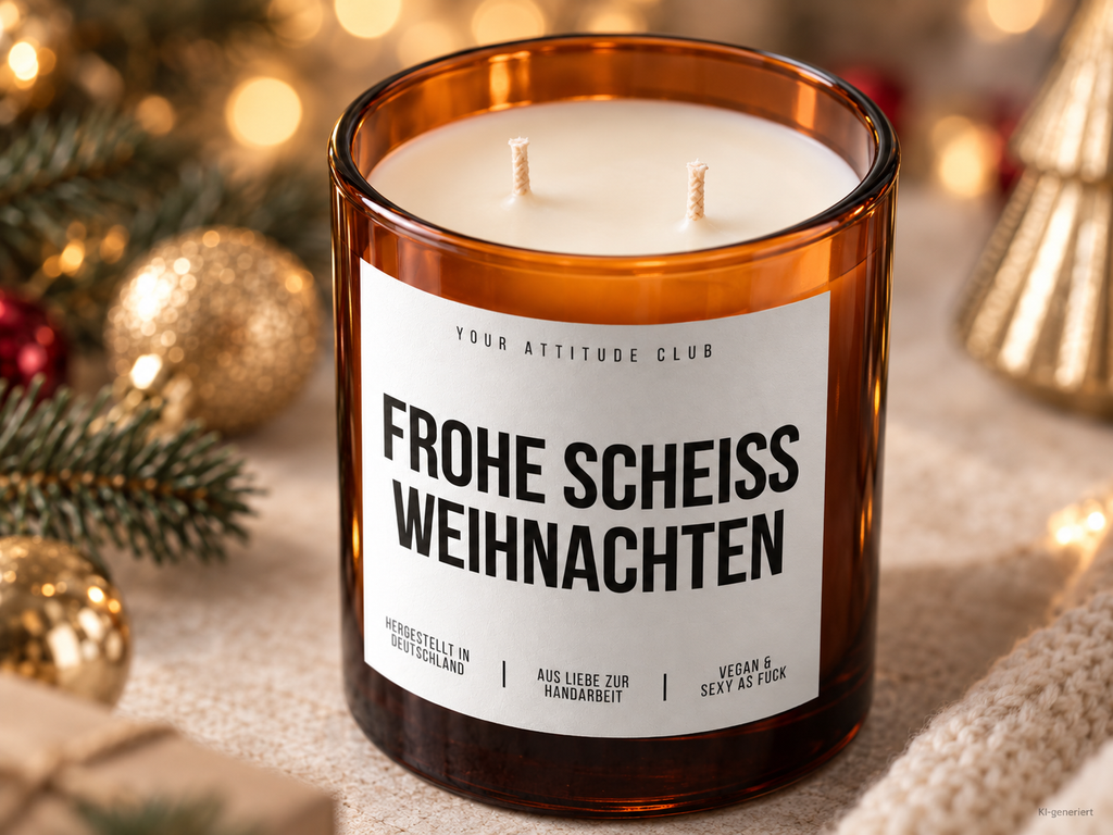 FROHE SCHEISS WEIHNACHTEN – Weihnachtskerze | Lustiges Weihnachtsgeschenk | Geschenk für Freunde & Kolleg:innen | Wichtelgeschenk Weihnachten