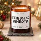 FROHE SCHEISS WEIHNACHTEN – Weihnachtskerze | Lustiges Weihnachtsgeschenk | Geschenk für Freunde & Kolleg:innen | Wichtelgeschenk Weihnachten