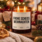 FROHE SCHEISS WEIHNACHTEN – Weihnachtskerze | Lustiges Weihnachtsgeschenk | Geschenk für Freunde & Kolleg:innen | Wichtelgeschenk Weihnachten