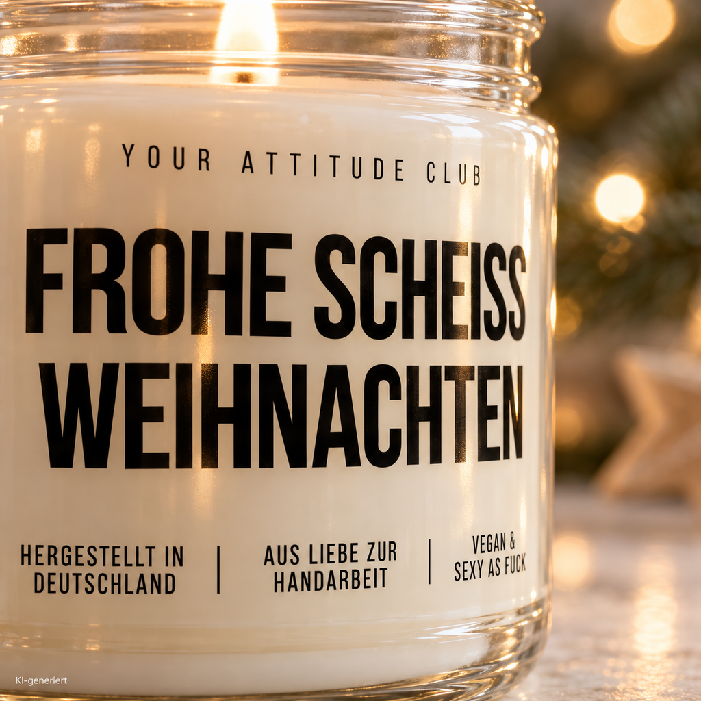FROHE SCHEISS WEIHNACHTEN | Weihnachtskerze Duftkerze Weihnachten Weihnachtsgeschenk Geschenkidee Wichtelgeschenk für Freundin Kollegin Partner