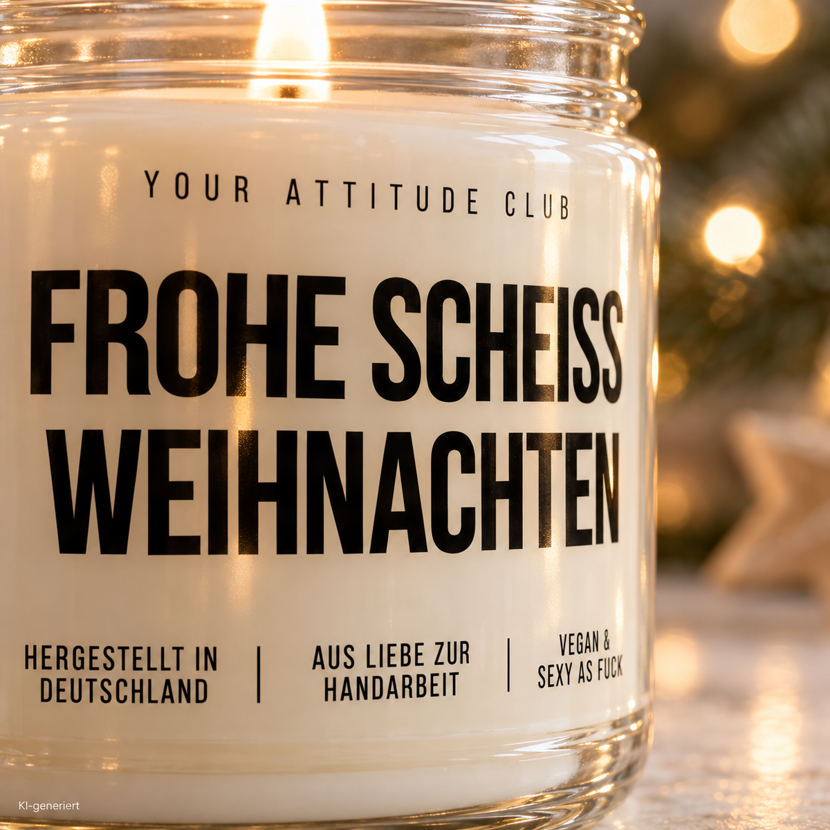 FROHE SCHEISS WEIHNACHTEN | Weihnachtskerze Duftkerze Weihnachten Weihnachtsgeschenk Geschenkidee Wichtelgeschenk für Freundin Kollegin Partner