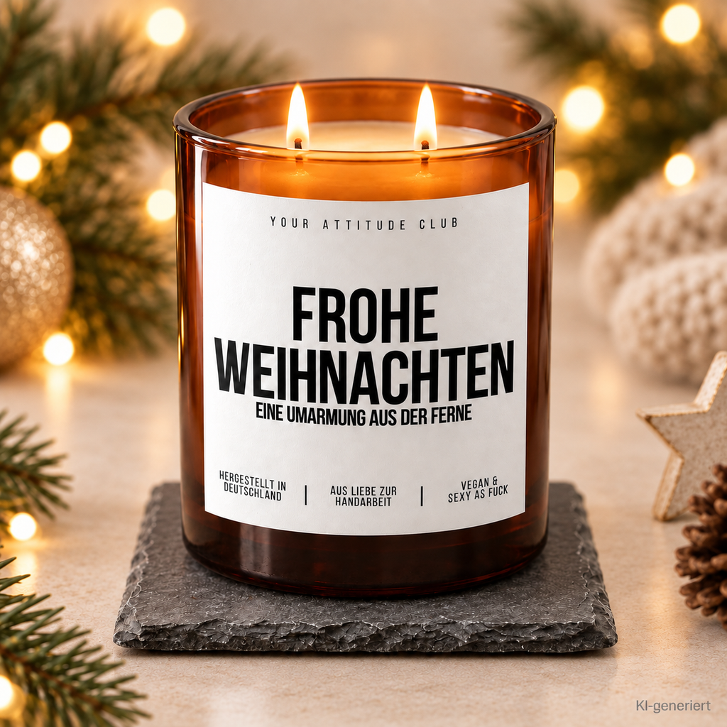FROHE WEIHNACHTEN EINE UMARMUNG AUS DER FERNE – Weihnachtskerze | Weihnachtsgeschenk | Geschenk für Familie, Freunde & Lieblingsmenschen