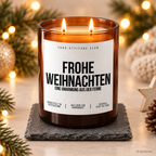 FROHE WEIHNACHTEN EINE UMARMUNG AUS DER FERNE – Weihnachtskerze Naturgras Etikett | Weihnachtsgeschenk für Familie, Freunde & Lieblingsmenschen