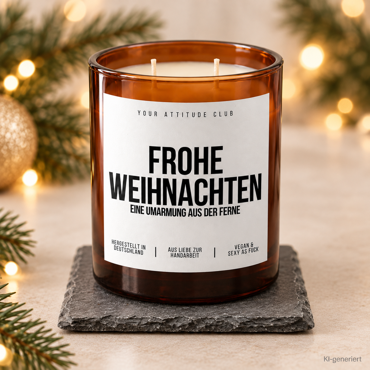 FROHE WEIHNACHTEN EINE UMARMUNG AUS DER FERNE – Weihnachtskerze | Weihnachtsgeschenk | Geschenk für Familie, Freunde & Lieblingsmenschen