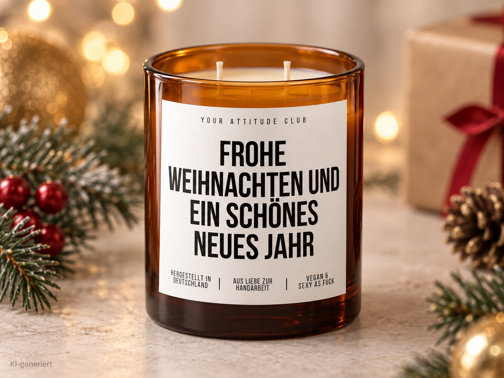 FROHE WEIHNACHTEN EINE UMARMUNG AUS DER FERNE – Weihnachtskerze Naturgras Etikett | Weihnachtsgeschenk für Familie, Freunde & Lieblingsmenschen