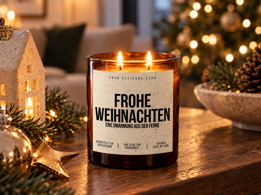 FROHE WEIHNACHTEN EINE UMARMUNG AUS DER FERNE – Weihnachtskerze | Weihnachtsgeschenk | Geschenk für Familie, Freunde & Lieblingsmenschen