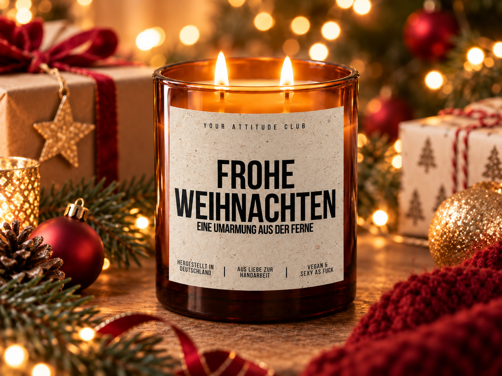 FROHE WEIHNACHTEN EINE UMARMUNG AUS DER FERNE – Weihnachtskerze | Weihnachtsgeschenk | Geschenk für Familie, Freunde & Lieblingsmenschen