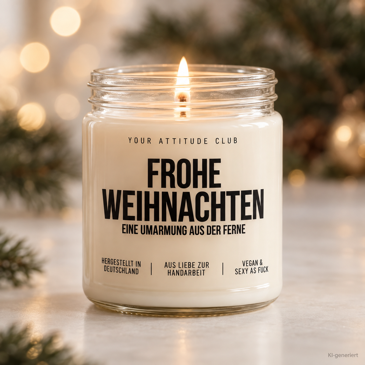 FROHE WEIHNACHTEN EINE UMARMUNG AUS DER FERNE | Weihnachtskerze Duftkerze Weihnachten Weihnachtsgeschenk Geschenkidee für Mama Freundin Kollegin