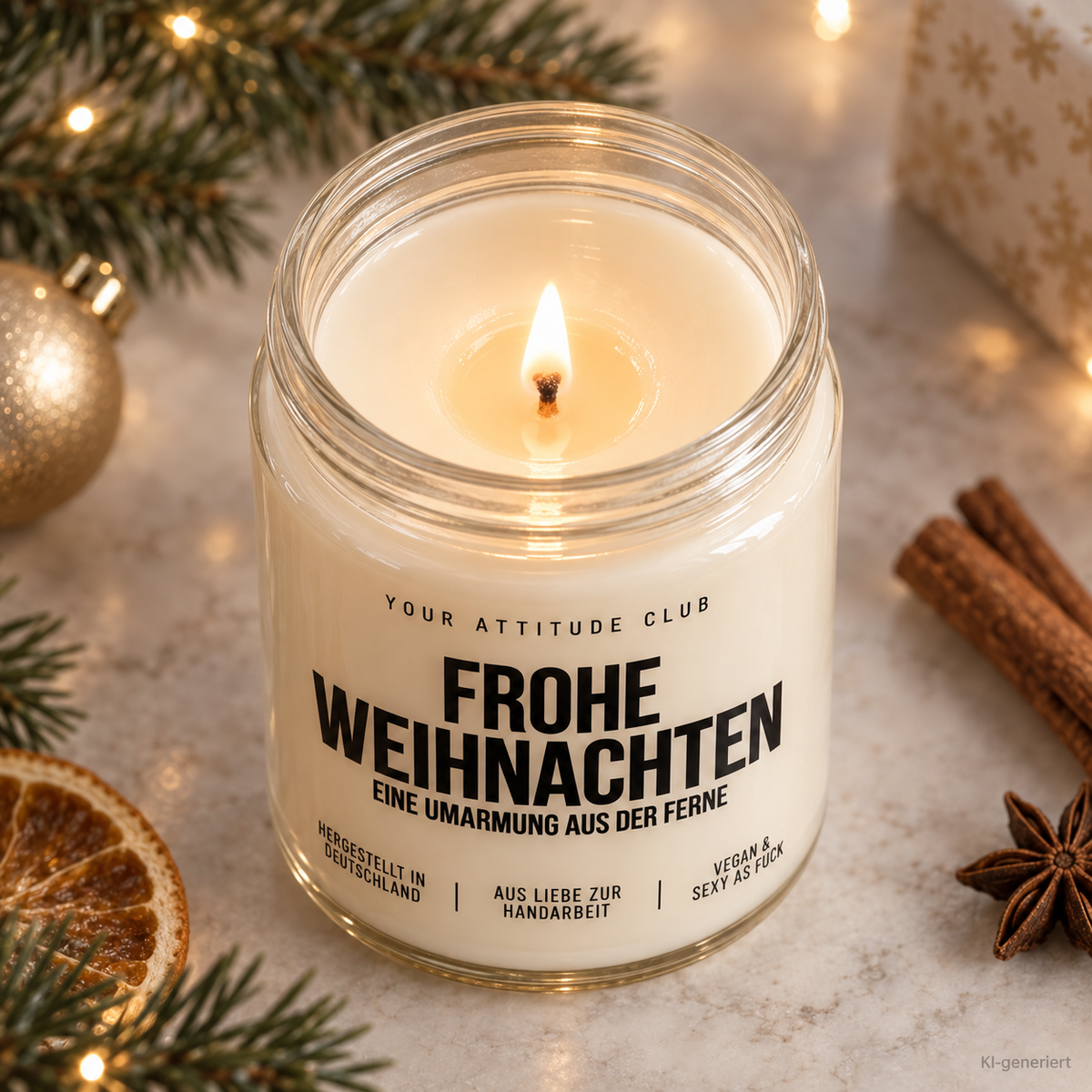 FROHE WEIHNACHTEN EINE UMARMUNG AUS DER FERNE | Weihnachtskerze Duftkerze Weihnachten Weihnachtsgeschenk Geschenkidee für Mama Freundin Kollegin
