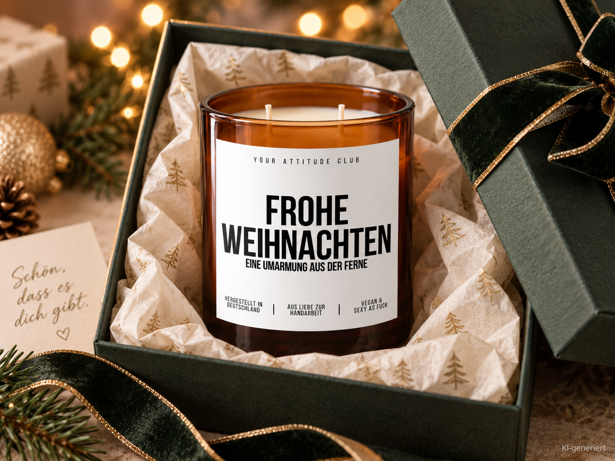 FROHE WEIHNACHTEN EINE UMARMUNG AUS DER FERNE – Weihnachtskerze | Weihnachtsgeschenk | Geschenk für Familie, Freunde & Lieblingsmenschen