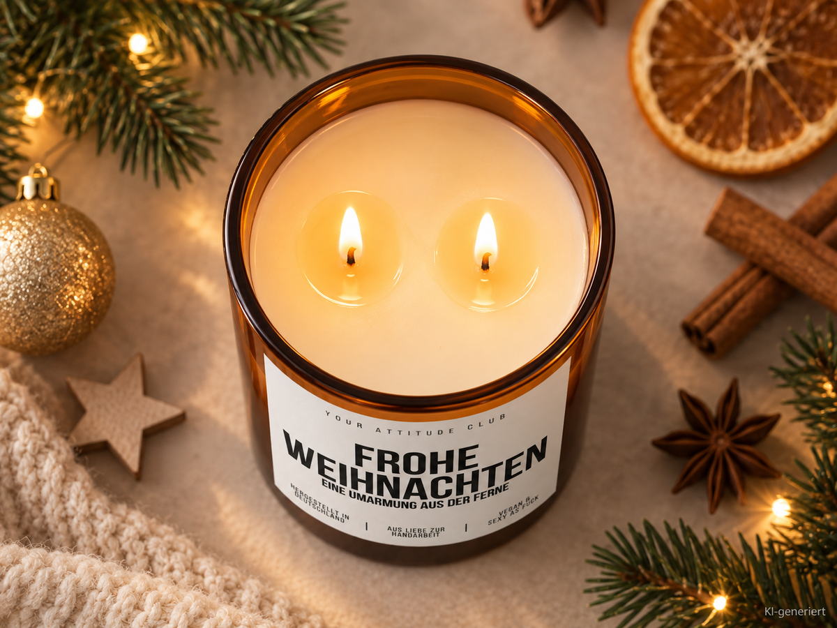FROHE WEIHNACHTEN EINE UMARMUNG AUS DER FERNE – Weihnachtskerze | Weihnachtsgeschenk | Geschenk für Familie, Freunde & Lieblingsmenschen