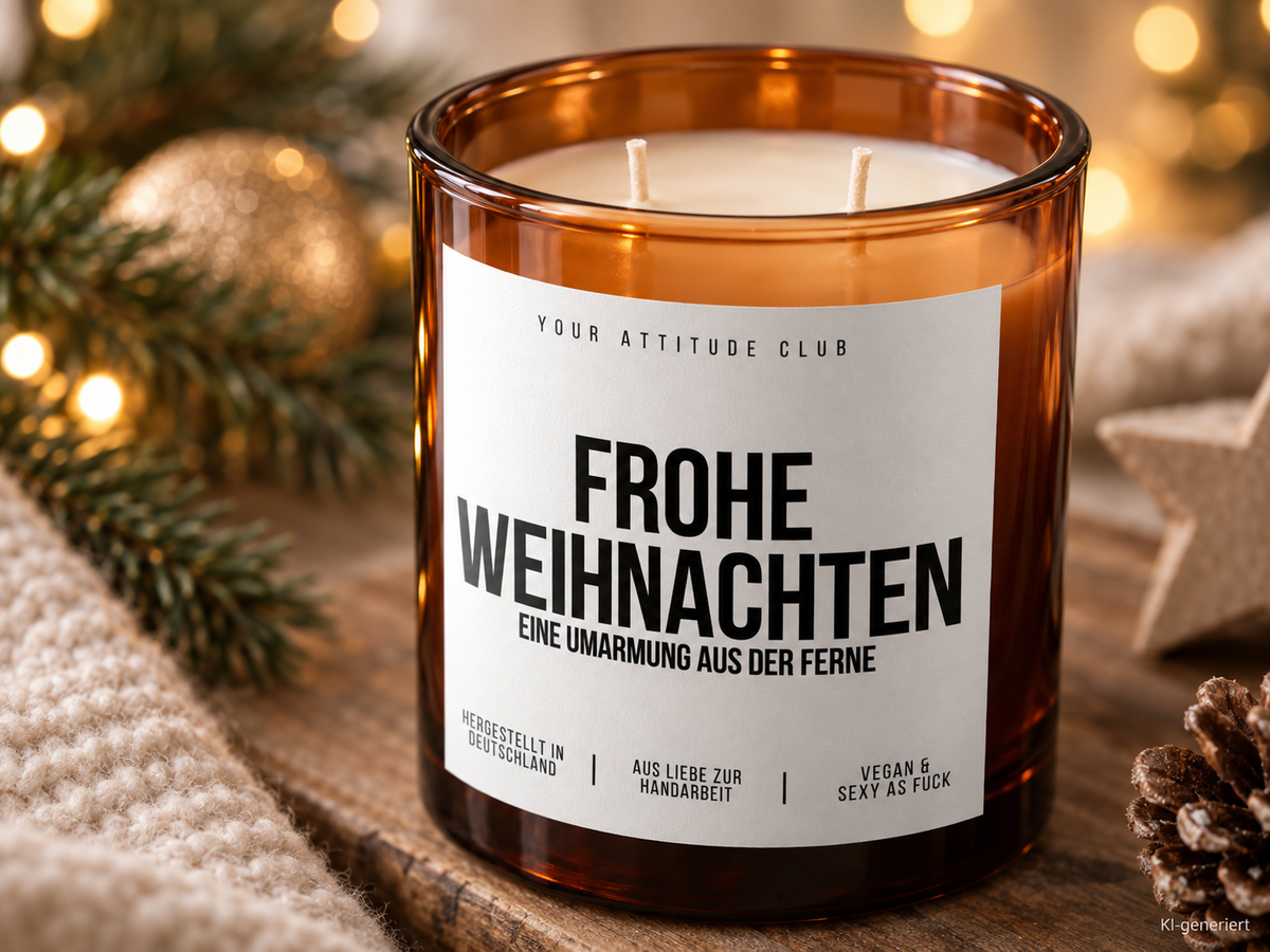 FROHE WEIHNACHTEN EINE UMARMUNG AUS DER FERNE – Weihnachtskerze | Weihnachtsgeschenk | Geschenk für Familie, Freunde & Lieblingsmenschen