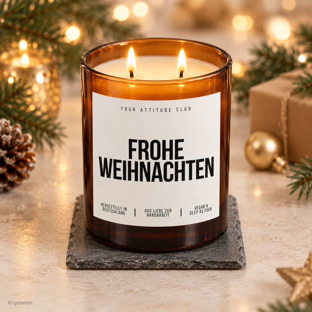 FROHE WEIHNACHTEN – Weihnachtskerze | Weihnachtsgeschenk | Geschenk für Familie, Freunde & Kolleg:innen | Geschenkidee Weihnachten