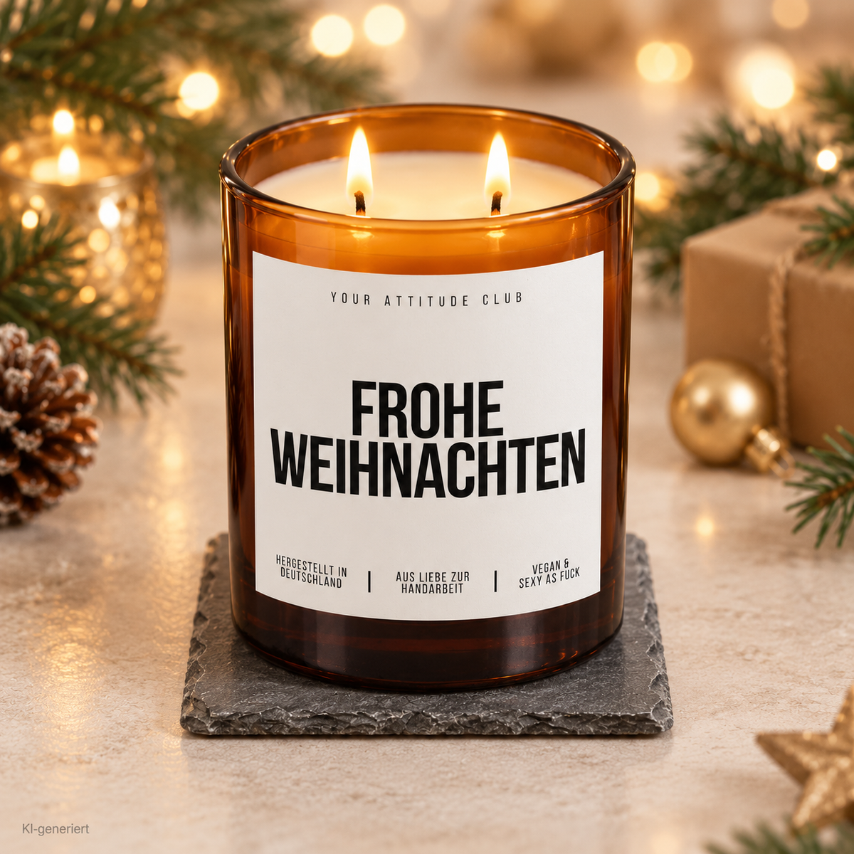 FROHE WEIHNACHTEN – Weihnachtskerze | Weihnachtsgeschenk | Geschenk für Familie, Freunde & Kolleg:innen | Geschenkidee Weihnachten