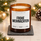 FROHE WEIHNACHTEN – Weihnachtskerze Naturgras Etikett | Weihnachtsgeschenk | Geschenk für Familie, Freunde & Kolleg:innen | Geschenkidee Weihnachten