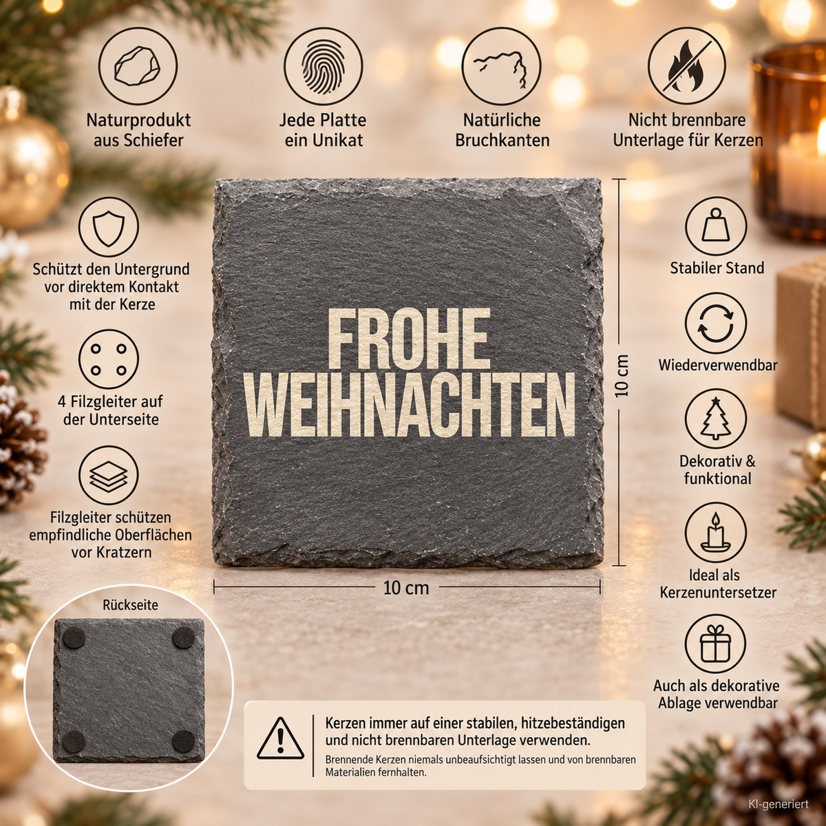 FROHE WEIHNACHTEN – Weihnachtskerze | Weihnachtsgeschenk | Geschenk für Familie, Freunde & Kolleg:innen | Geschenkidee Weihnachten