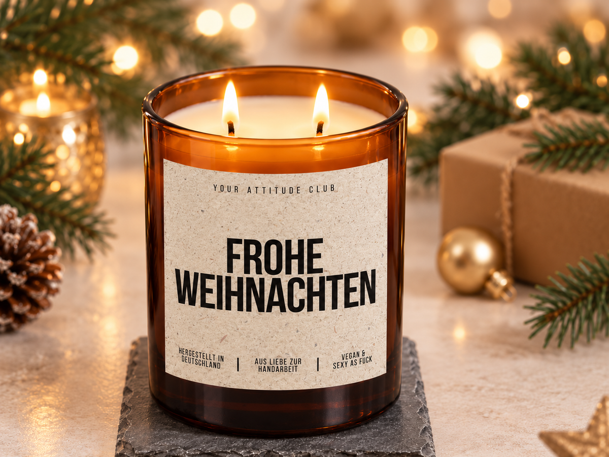 FROHE WEIHNACHTEN – Weihnachtskerze | Weihnachtsgeschenk | Geschenk für Familie, Freunde & Kolleg:innen | Geschenkidee Weihnachten