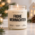 FROHE WEIHNACHTEN | Weihnachtskerze Duftkerze Weihnachten Weihnachtsgeschenk Geschenkidee für Mama Papa Freundin Kollegin Familie Wichtelgeschenk