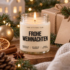 FROHE WEIHNACHTEN | Weihnachtskerze Duftkerze Weihnachten Weihnachtsgeschenk Geschenkidee für Mama Papa Freundin Kollegin Familie Wichtelgeschenk
