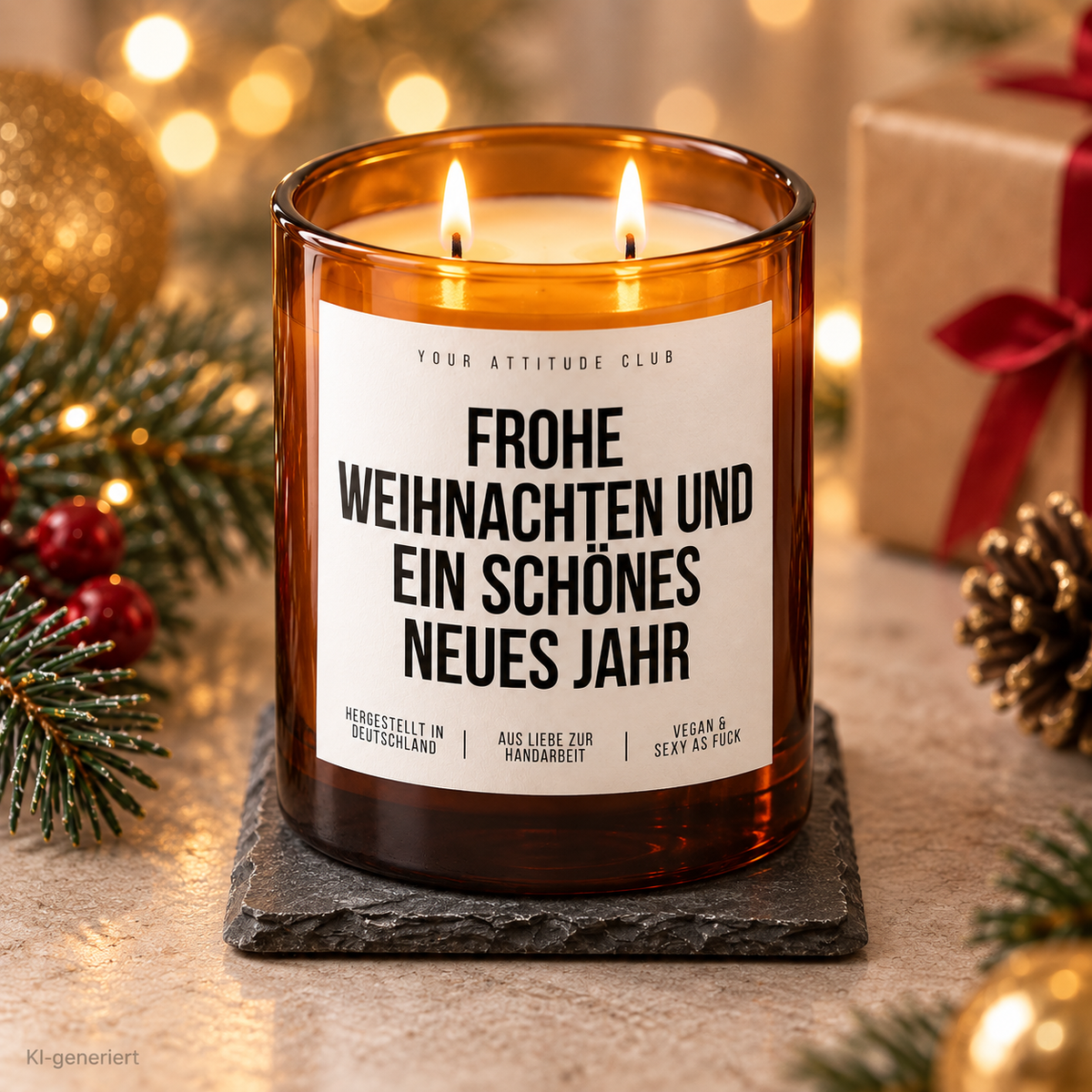 FROHE WEIHNACHTEN UND EIN SCHÖNES NEUES JAHR – Weihnachtskerze | Weihnachtsgeschenk | Geschenk für Familie, Freunde & Kolleg:innen | Neujahr