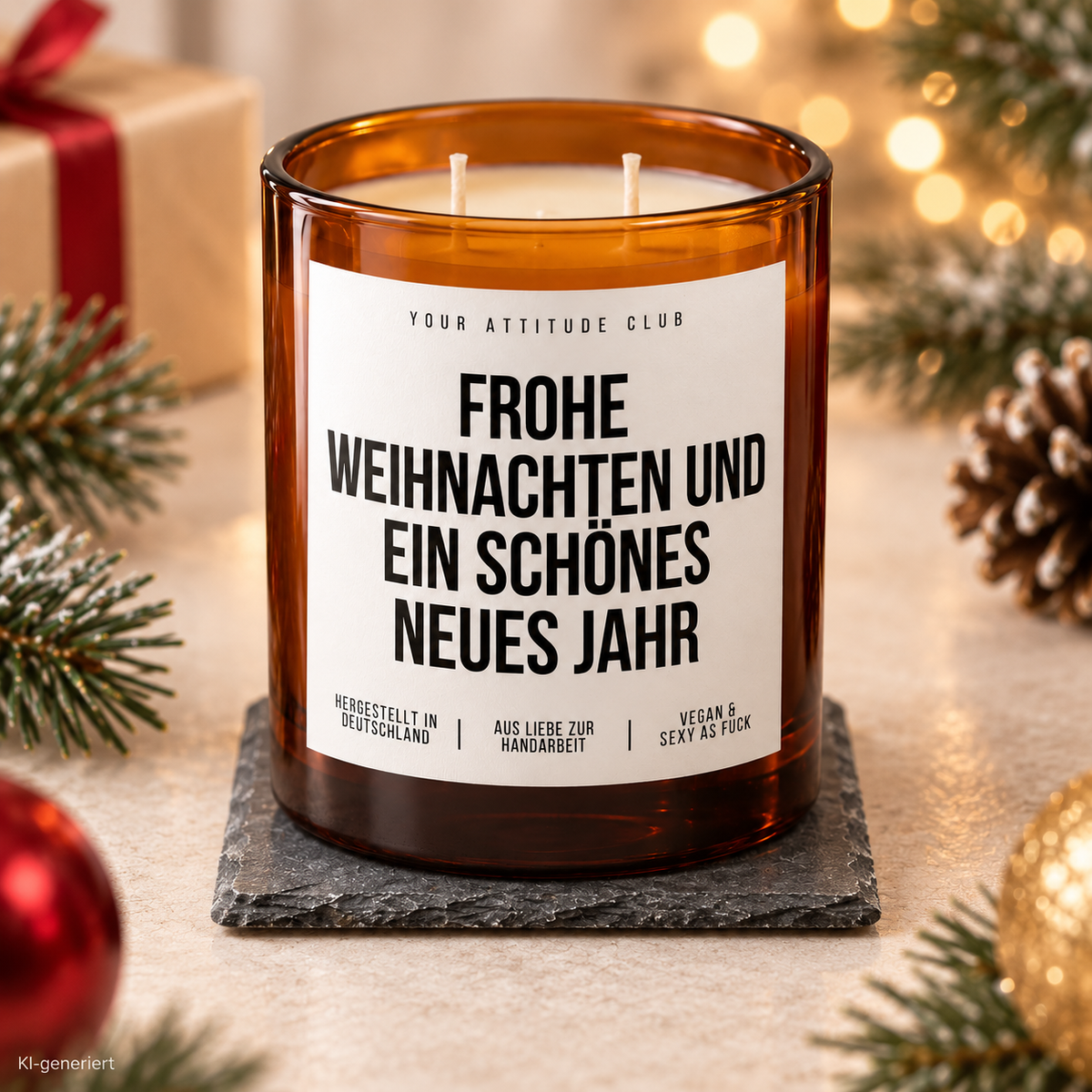 FROHE WEIHNACHTEN UND EIN SCHÖNES NEUES JAHR – Weihnachtskerze | Weihnachtsgeschenk | Geschenk für Familie, Freunde & Kolleg:innen | Neujahr