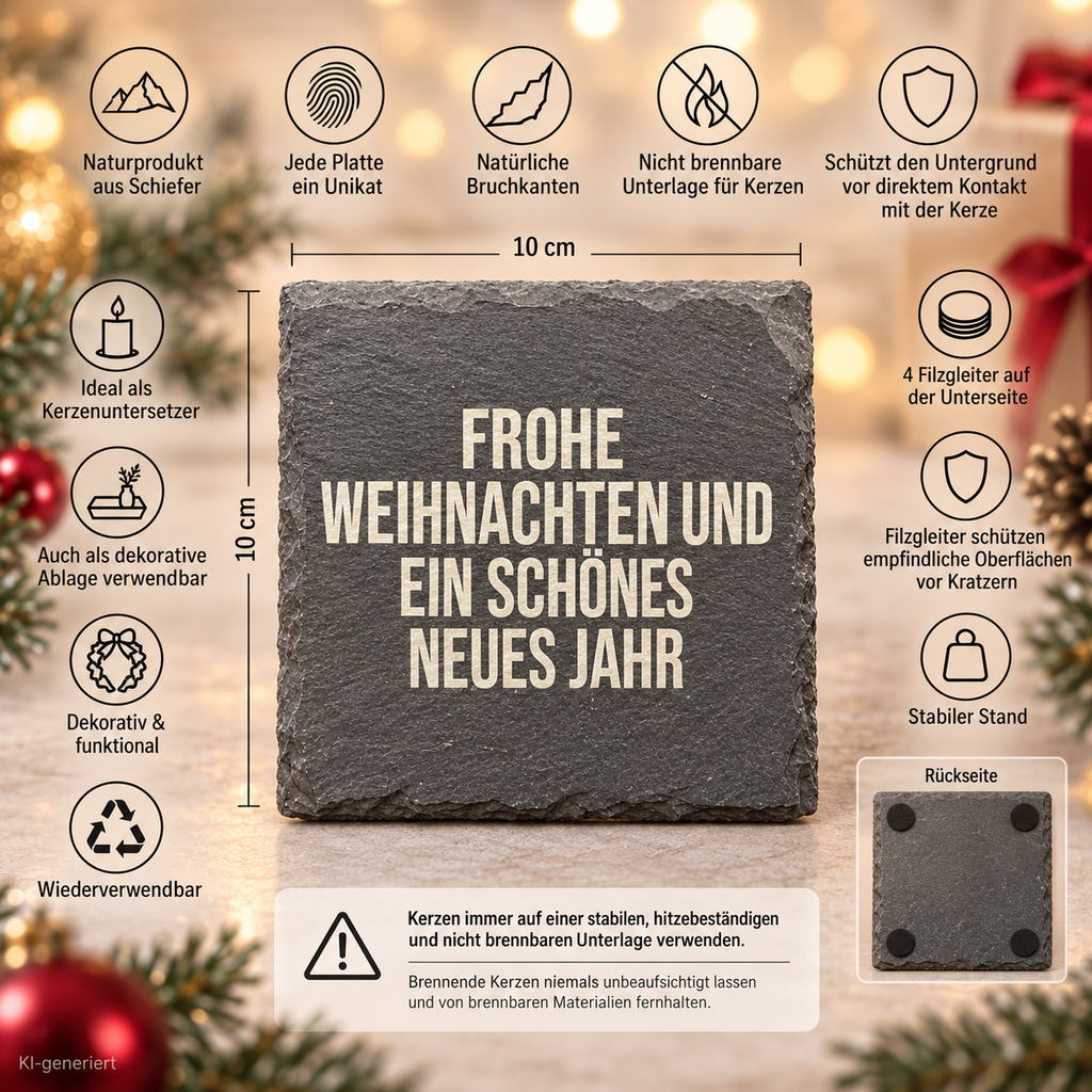 FROHE WEIHNACHTEN UND EIN SCHÖNES NEUES JAHR – Weihnachtskerze Naturgras Etikett | Weihnachtsgeschenk | Geschenk für Familie, Freunde & Kolleg:innen