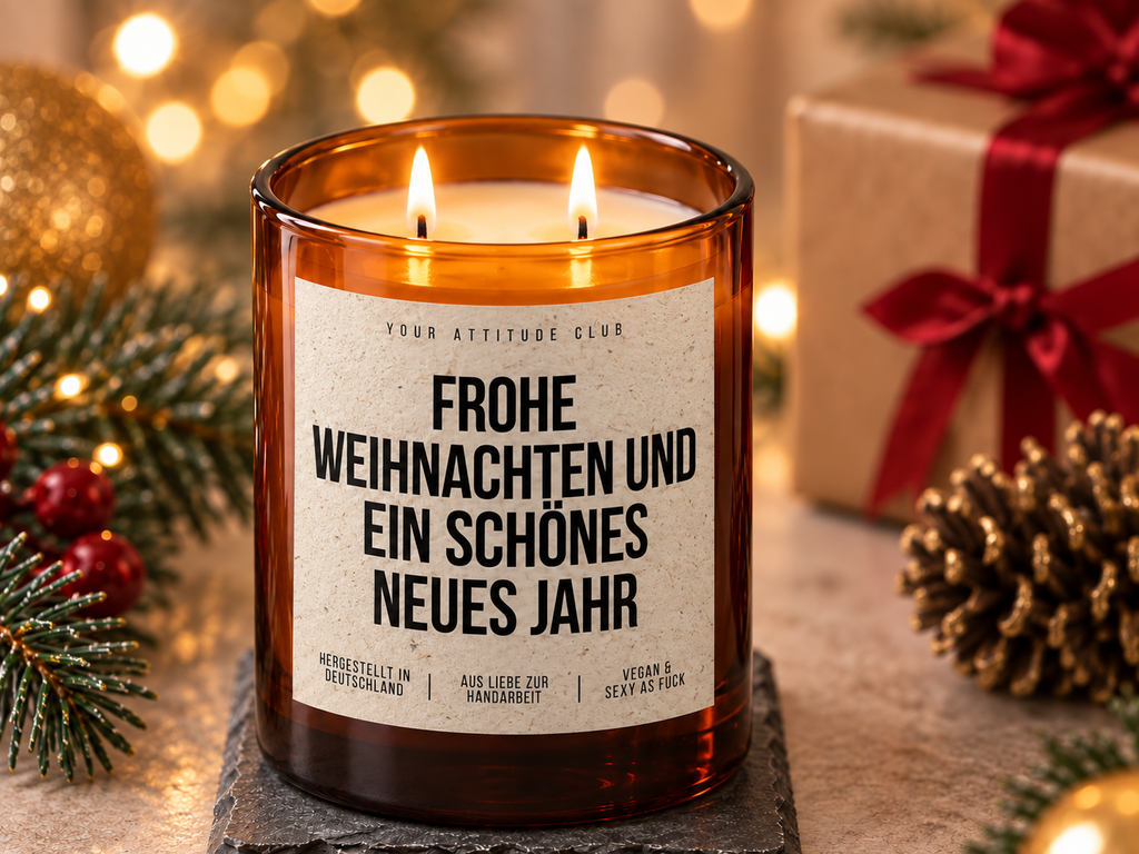FROHE WEIHNACHTEN UND EIN SCHÖNES NEUES JAHR – Weihnachtskerze | Weihnachtsgeschenk | Geschenk für Familie, Freunde & Kolleg:innen | Neujahr