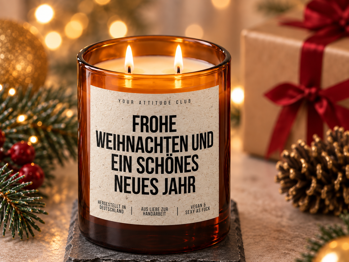 FROHE WEIHNACHTEN UND EIN SCHÖNES NEUES JAHR – Weihnachtskerze | Weihnachtsgeschenk | Geschenk für Familie, Freunde & Kolleg:innen | Neujahr