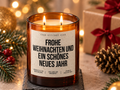 FROHE WEIHNACHTEN UND EIN SCHÖNES NEUES JAHR – Weihnachtskerze Naturgras Etikett | Weihnachtsgeschenk | Geschenk für Familie, Freunde & Kolleg:innen