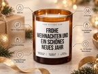 FROHE WEIHNACHTEN UND EIN SCHÖNES NEUES JAHR – Weihnachtskerze | Weihnachtsgeschenk | Geschenk für Familie, Freunde & Kolleg:innen | Neujahr