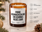 FROHE WEIHNACHTEN UND EIN SCHÖNES NEUES JAHR – Weihnachtskerze Naturgras Etikett | Weihnachtsgeschenk | Geschenk für Familie, Freunde & Kolleg:innen