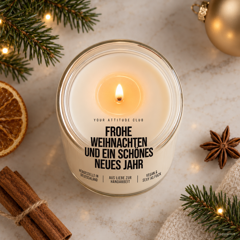 FROHE WEIHNACHTEN UND EIN SCHÖNES NEUES JAHR | Weihnachtskerze Duftkerze Weihnachten Weihnachtsgeschenk Geschenkidee Neujahr Geschenk