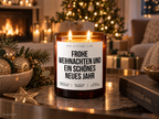 FROHE WEIHNACHTEN UND EIN SCHÖNES NEUES JAHR – Weihnachtskerze Naturgras Etikett | Weihnachtsgeschenk | Geschenk für Familie, Freunde & Kolleg:innen