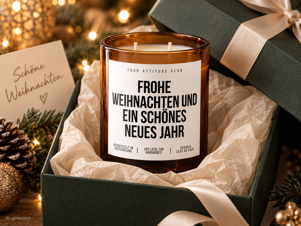 FROHE WEIHNACHTEN UND EIN SCHÖNES NEUES JAHR – Weihnachtskerze Naturgras Etikett | Weihnachtsgeschenk | Geschenk für Familie, Freunde & Kolleg:innen