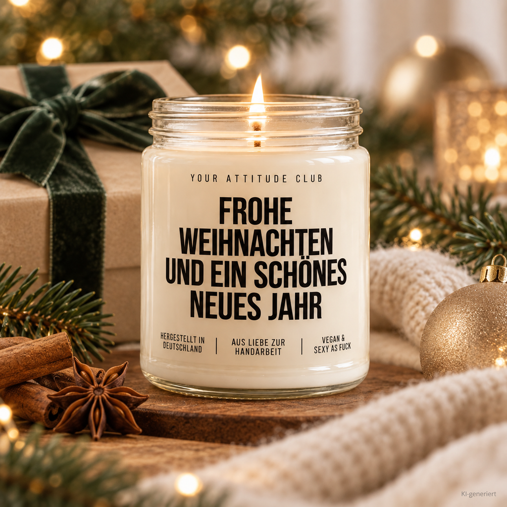 FROHE WEIHNACHTEN UND EIN SCHÖNES NEUES JAHR | Weihnachtskerze Duftkerze Weihnachten Weihnachtsgeschenk Geschenkidee Neujahr Geschenk