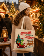 Get in Loser, We’re Stealing Christmas – Weihnachtlicher Stoffbeutel mit frechem Weihnachtsmotiv | Baumwolltasche mit langen Henkeln | Lustiges Weihnachtsgeschenk