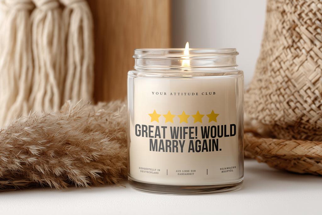 Great Wife! Would marry again. Valentinstagskerze Geschenk Ehefrau, Paar Geschenk, Galentines Day, Sojawachs Kerze personalisiert