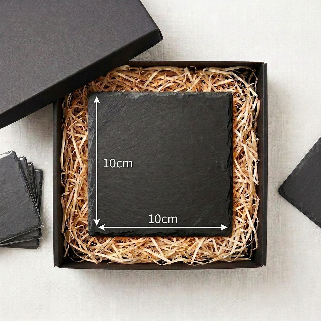 Prost, ihr Durstigen – Schiefer Untersetzer 10x10 cm, lustiges Büro Geschenk, Geschenk für Arbeitskollegen, handgravierter Naturstein