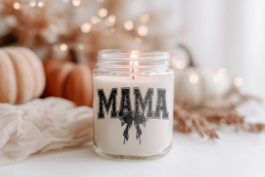 Mama Kerze Geschenkidee Glas-Duftkerze | vegane Sojawachs Kerze | Herbstkerze & Halloween Deko für Zuhause