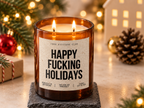 HAPPY FUCKING HOLIDAYS – Weihnachtskerze | lustiges Weihnachtsgeschenk | Geschenk für Freunde, Kolleg:innen & Familie | Geschenkidee Weihnachten